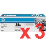 3 x Genuine HP CE285A Toner Cartridge 85A