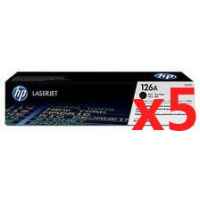 5 x Genuine HP CE310A Black Toner Cartridge 126A