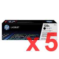 5 x Genuine HP CE320A Black Toner Cartridge 128A