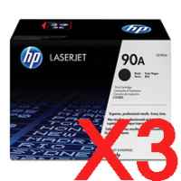 3 x Genuine HP CE390A Toner Cartridge 90A