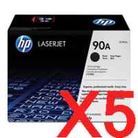 5 x Genuine HP CE390A Toner Cartridge 90A