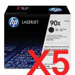 5 x Genuine HP CE390X Toner Cartridge 90X