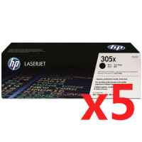 5 x Genuine HP CE410X Black Toner Cartridge 305X