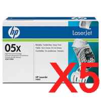 5 x Genuine HP CE505X Toner Cartridge 05X