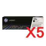 5 x Genuine HP CF210X Black Toner Cartridge 131X