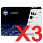 3 x Genuine HP CF214A Toner Cartridge 14A