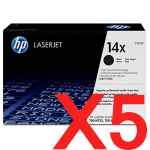 5 x Genuine HP CF214X Toner Cartridge 14X