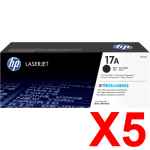 5 x Genuine HP CF217A Toner Cartridge 17A