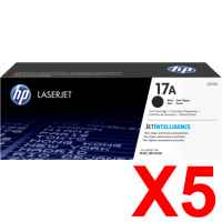 5 x Genuine HP CF217A Toner Cartridge 17A