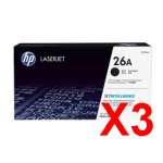 3 x Genuine HP CF226A Toner Cartridge 26A