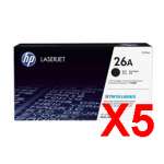 5 x Genuine HP CF226A Toner Cartridge 26A