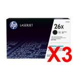 3 x Genuine HP CF226X Toner Cartridge 26X