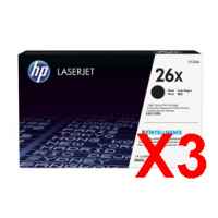 3 x Genuine HP CF226X Toner Cartridge 26X