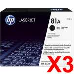 3 x Genuine HP CF281A Toner Cartridge 81A