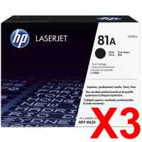 3 x Genuine HP CF281A Toner Cartridge 81A