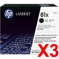 3 x Genuine HP CF281X Toner Cartridge 81X