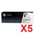 5 x Genuine HP CF283A Toner Cartridge 83A