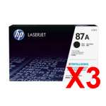 3 x Genuine HP CF287A Toner Cartridge 87A