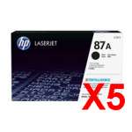 5 x Genuine HP CF287A Toner Cartridge 87A