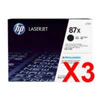 3 x Genuine HP CF287X Toner Cartridge 87X