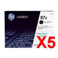 5 x Genuine HP CF287X Toner Cartridge 87X