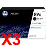 3 x Genuine HP CF289X Toner Cartridge 89X