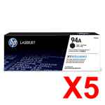 5 x Genuine HP CF294A Toner Cartridge 94A