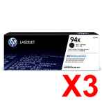 3 x Genuine HP CF294X Toner Cartridge 94X