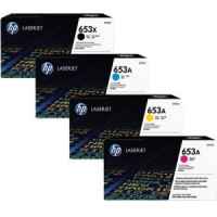 4 Pack Genuine HP CF320X CF321A CF323A CF322A Toner Cartridge Set 653X 653A