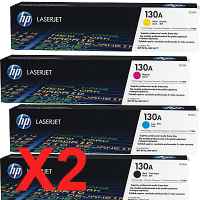 2 Lots of 4 Pack Genuine HP CF350A CF351A CF352A CF353A Toner Cartridge Set 130A