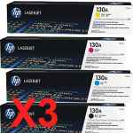 3 Lots of 4 Pack Genuine HP CF350A CF351A CF352A CF353A Toner Cartridge Set 130A