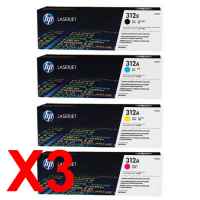 3 Lots of 4 Pack Genuine HP CF380X CF381A CF383A CF382A Toner Cartridge Set 312X 312A