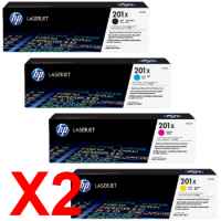 2 Lots of 4 Pack Genuine HP CF400X CF401X CF402X CF403X Toner Cartridge Set 201X