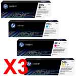 3 Lots of 4 Pack Genuine HP CF400X CF401X CF402X CF403X Toner Cartridge Set 201X