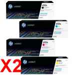 2 Lots of 4 Pack Genuine HP CF410X CF411X CF412X CF413X Toner Cartridge Set 410X