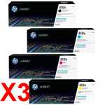 3 Lots of 4 Pack Genuine HP CF410X CF411X CF412X CF413X Toner Cartridge Set 410X