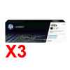 3 x Genuine HP CF410X Black Toner Cartridge 410X