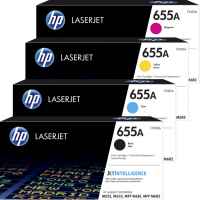 4 Pack Genuine HP CF450A CF451A CF452A CF453A Toner Cartridge Set 655A