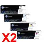 2 Lots of 4 Pack Genuine HP CF510A CF511A CF512A CF513A Toner Cartridge Set 204A