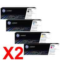 2 Lots of 4 Pack Genuine HP CF510A CF511A CF512A CF513A Toner Cartridge Set 204A