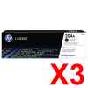 3 x Genuine HP CF510A Black Toner Cartridge 204A