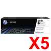 5 x Genuine HP CF510A Black Toner Cartridge 204A