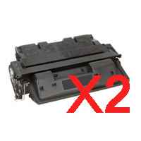 2 x Compatible HP C8061X Toner Cartridge 61X