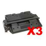 3 x Compatible HP C8061X Toner Cartridge 61X