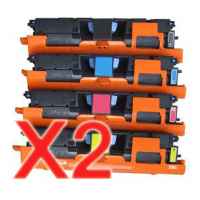 2 Lots of 4 Pack Compatible HP C9700A C9701A C9702A C9703A Toner Cartridge Set 121A