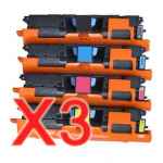 3 Lots of 4 Pack Compatible HP C9700A C9701A C9702A C9703A Toner Cartridge Set 121A