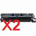 2 x Compatible HP C9700A Black Toner Cartridge 121A