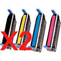 2 Lots of 4 Pack Compatible HP C9720A C9721A C9722A C9723A Toner Cartridge Set 641A