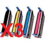 3 Lots of 4 Pack Compatible HP C9720A C9721A C9722A C9723A Toner Cartridge Set 641A