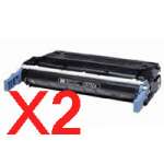 2 x Compatible HP C9720A Black Toner Cartridge 641A